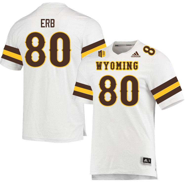 Wyoming Cowboys #80 Justin Erb College Football Jerseys Stitched Sale-White